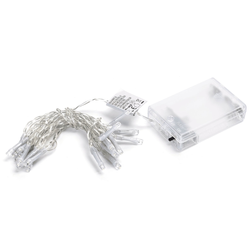 Aigostar - Ghirlandă de Crăciun cu LED 20xLED/3xAA 2,3m albă rece