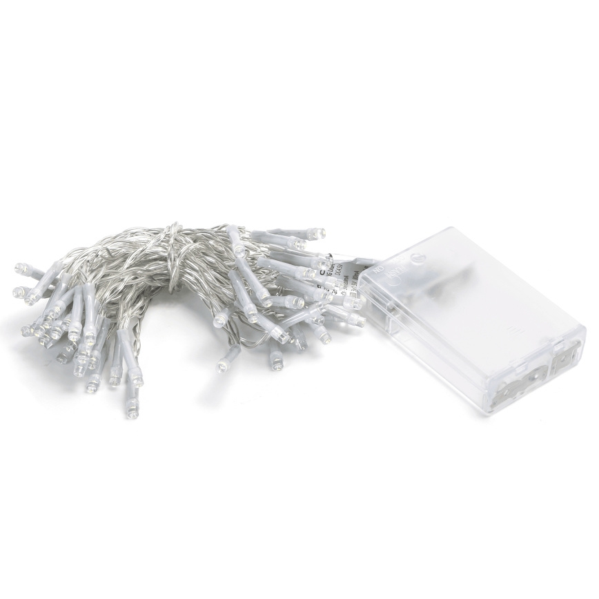 Aigostar - Ghirlandă de Crăciun cu LED 50xLED/3xAA 5,3m alb rece