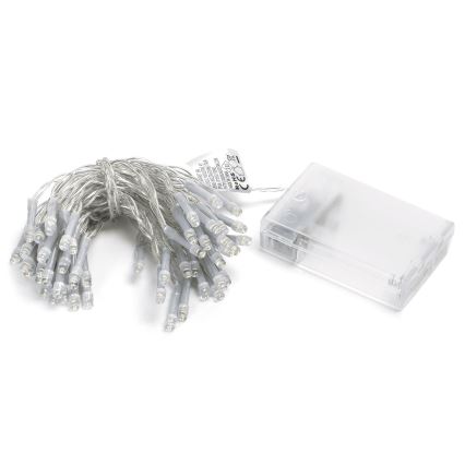 Aigostar - Ghirlandă de Crăciun LED 50xLED/3xAA 5,3m alb cald