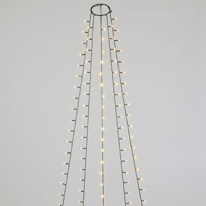 Aigostar - Ghirlandă de Crăciun LED pentru exterior, 72 LED, 8 funcții, alimentare 3xAA, 1,2 m, IP44, alb cald