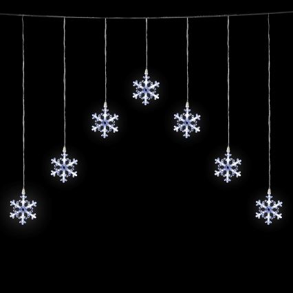 Aigostar - Ghirlandă LED de exterior pentru Crăciun, 84 LED-uri / 8 funcții, 1,2 x 1 m, IP44, alb rece, fulgi