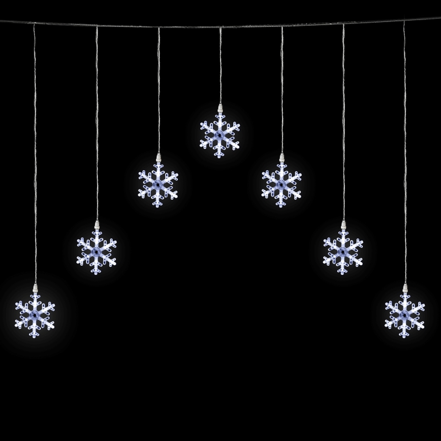 Aigostar - Ghirlandă LED de exterior pentru Crăciun, 84 LED-uri / 8 funcții, 1,2 x 1 m, IP44, alb rece, fulgi