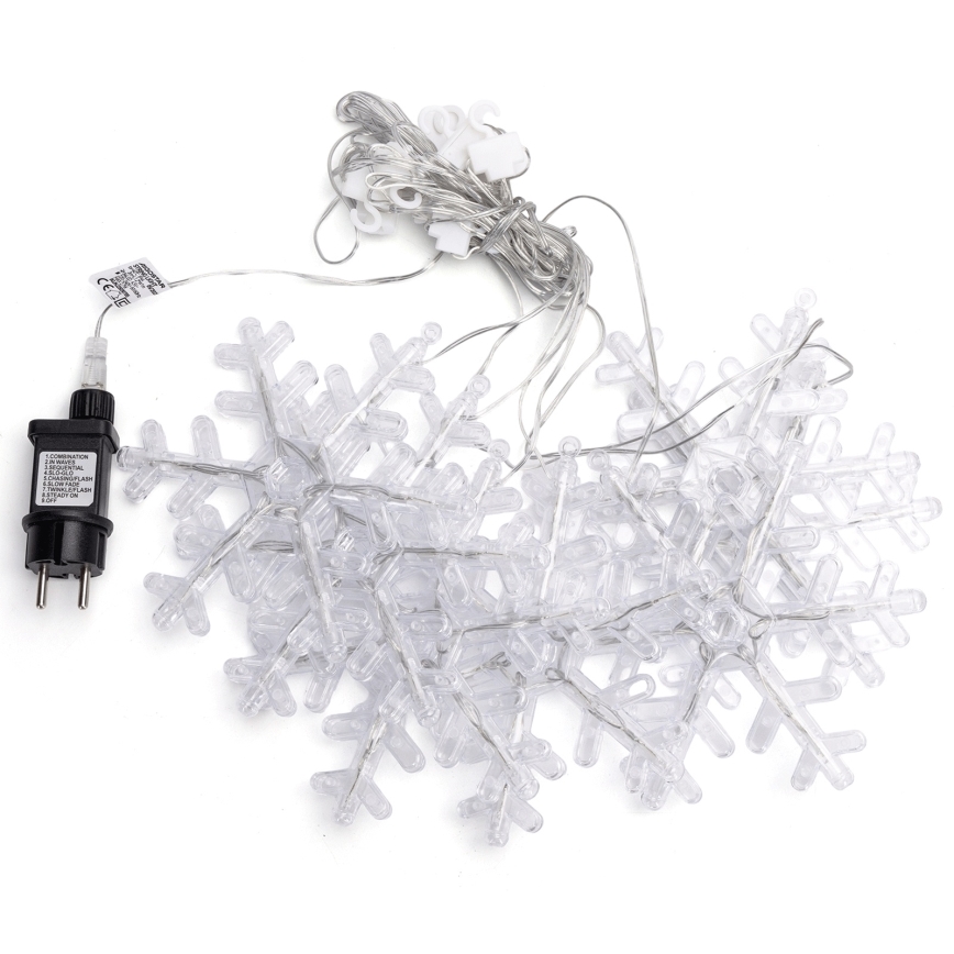 Aigostar - Ghirlandă LED de exterior pentru Crăciun, 84 LED-uri / 8 funcții, 1,2 x 1 m, IP44, alb rece, fulgi