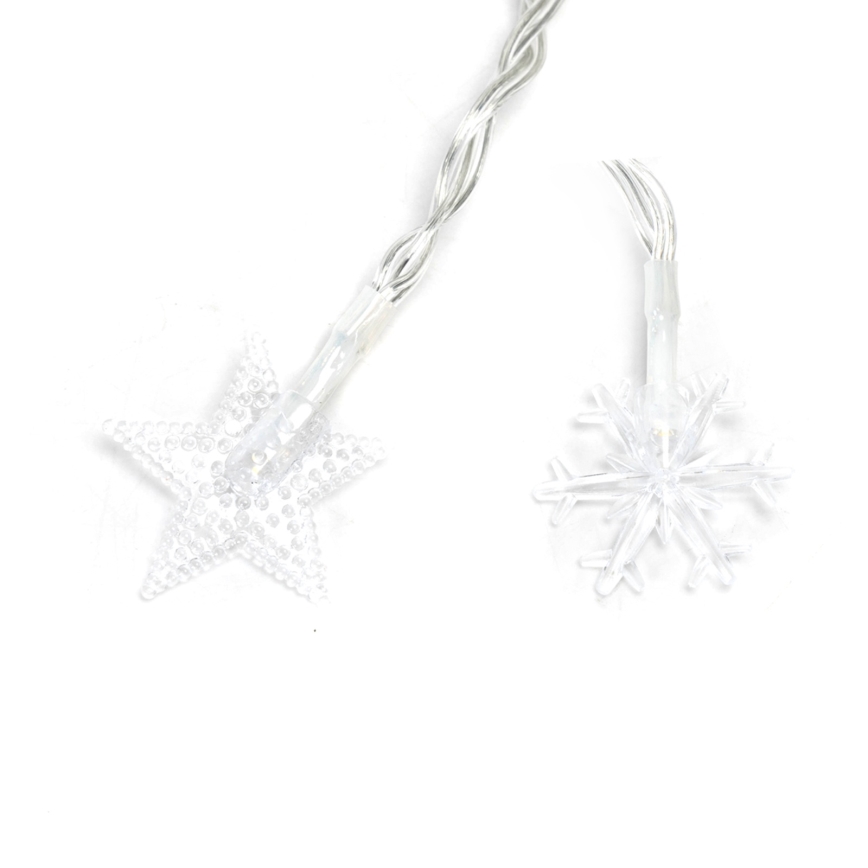 Aigostar - Ghirlandă de Crăciun LED RGBY pentru exterior, 100 LED, 8 moduri, alimentare 3xAA, 10 m, IP44, LED-uri în formă de stea