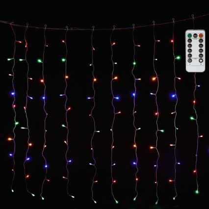 Aigostar - Instalație luminoasă LED RGBY pentru exterior, 300 LED-uri, 8 funcții, 3 x 1 m, IP44, cu telecomandă inclusă