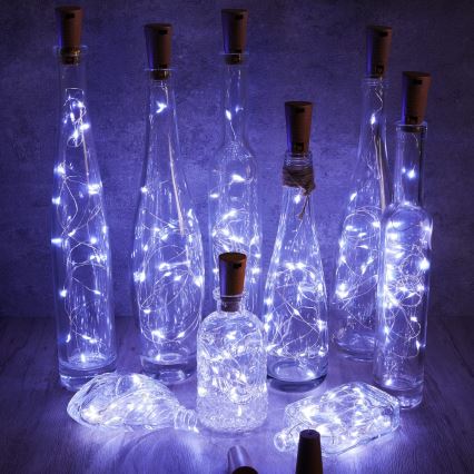 Aigostar - Ghirlandă decorativă cu LED și dop pentru sticlă 20xLED/3xLR44 2m alb rece