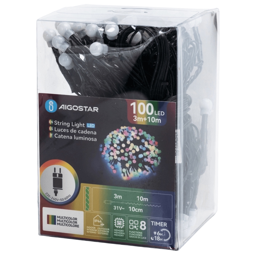 Aigostar - Ghirlandă decorativă LED pentru exterior 100xLED/8 funcții 10 m IP44 multicolor