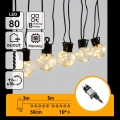 Aigostar - Ghirlandă decorativă LED pentru exterior 80xLED/8 funcții 5m IP44 alb cald