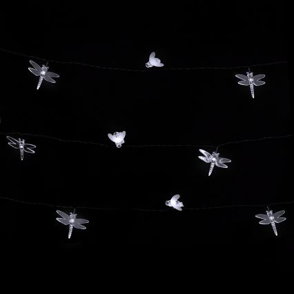 Aigostar - Ghirlandă solară decorativă cu LED, 50x LED / 8 moduri, 10 m, 800 mAh, IP65, alb rece