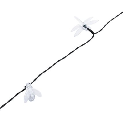 Aigostar - Ghirlandă solară decorativă cu LED, 50x LED / 8 moduri, 10 m, 800 mAh, IP65, alb rece