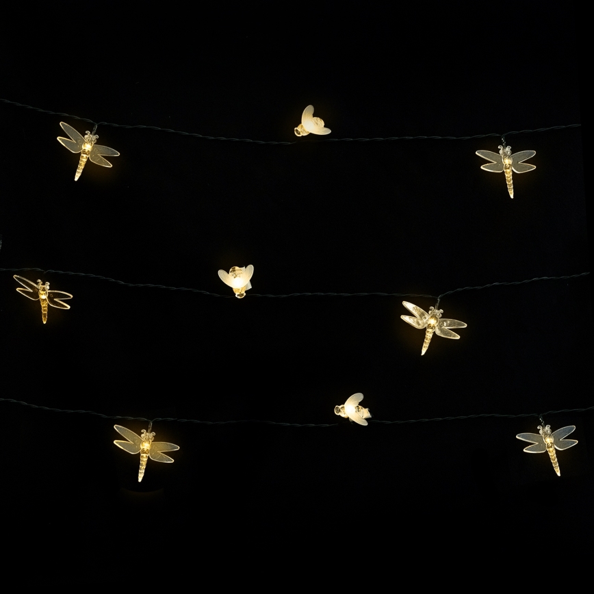 Aigostar - Ghirlandă solară decorativă cu LED 50 LED/8 funcții 10 m 800 mAh IP65 alb cald