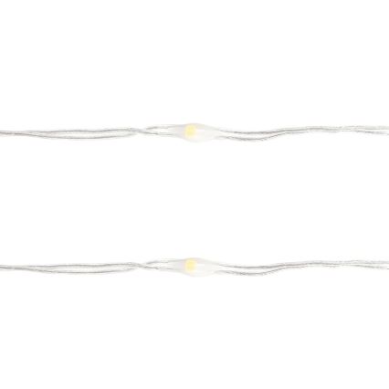 Aigostar - Ghirlandă LED, 100 LED, 10,3 m, alimentare 3x AA, alb cald