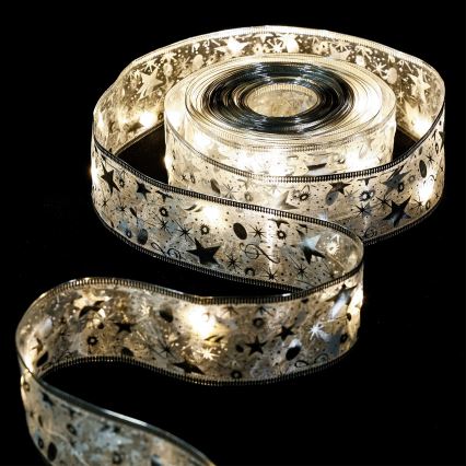 Aigostar - Ghirlandă LED, 100 LED/3xAA, 10 m, alb cald, argintiu