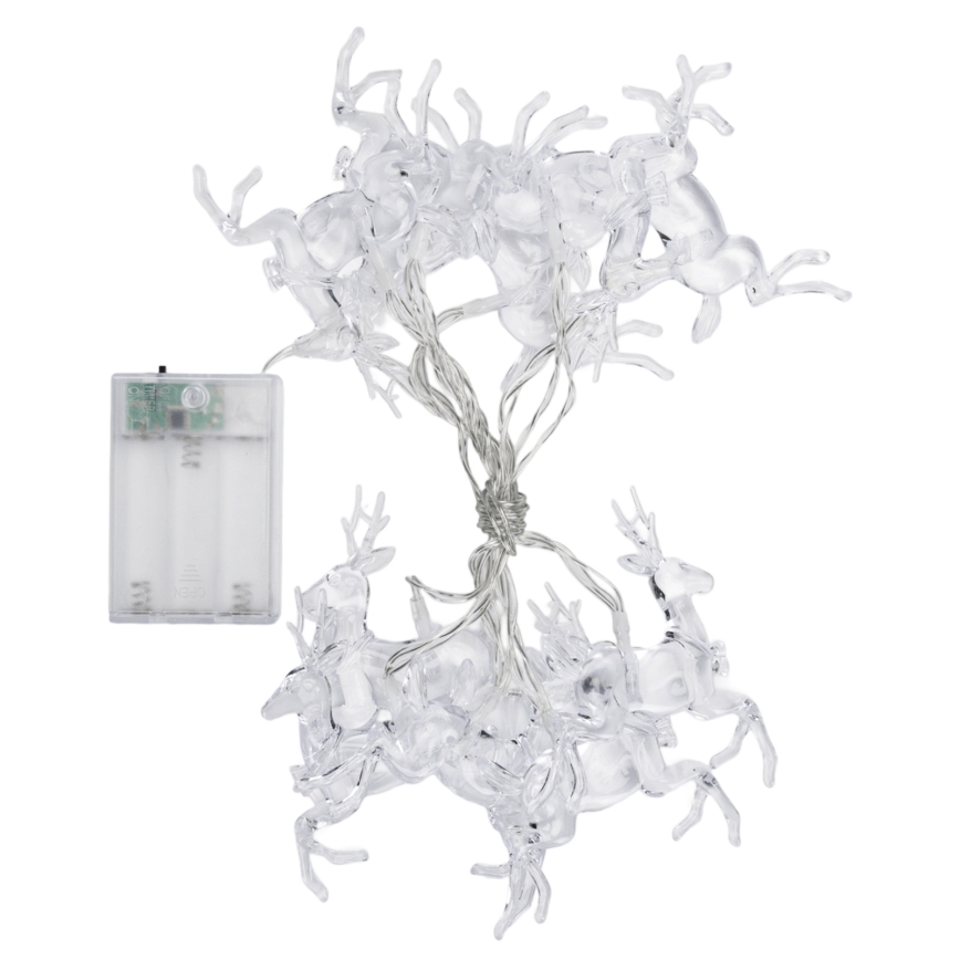 Aigostar - Ghirlandă LED 10xLED/3xAA 1,5 m alb cald cu reni