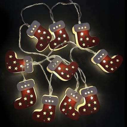 Aigostar - Ghirlandă LED 10xLED/3xAA 1,5 m alb cald pentru ciorapi