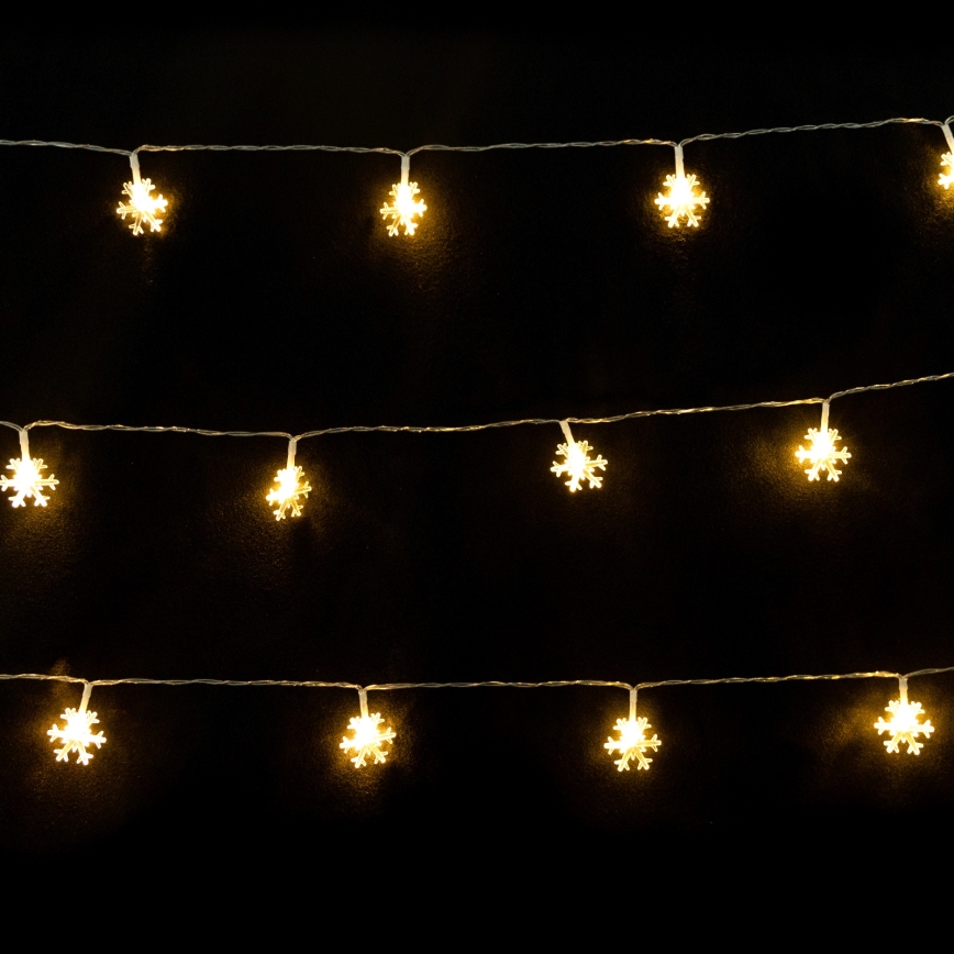 Aigostar - Ghirlandă LED 10xLED/3xAA 1,5m alb cald, fulgi de zăpadă