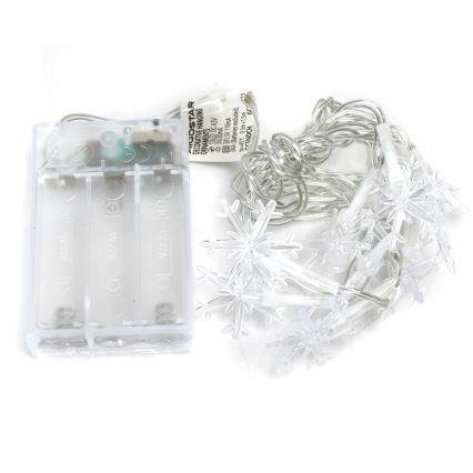 Aigostar - Ghirlandă LED 10xLED/3xAA 1,5m alb cald, fulgi de zăpadă