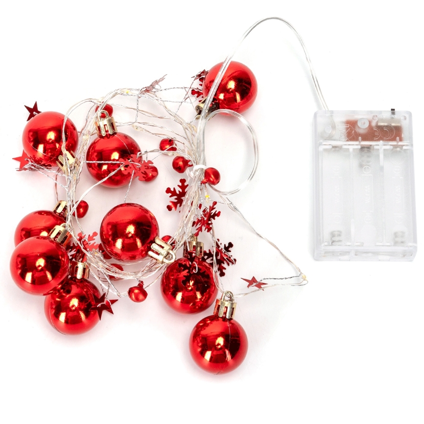 Aigostar - Ghirlandă LED, 20 LED, 2 m, alimentare 3x AA, alb cald