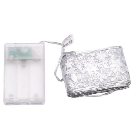 Aigostar - Ghirlandă LED, 20 LED / 3 x AA, 2 m, alb cald, argintie