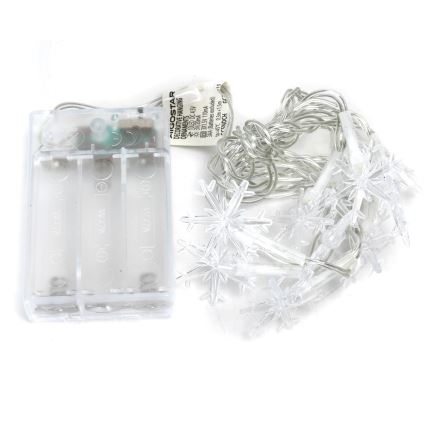 Aigostar - Ghirlandă LED, 20 LED, 3x AA, 3,3 m, fulgi de zăpadă