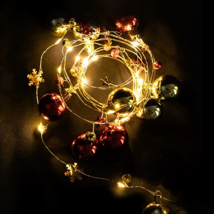 Aigostar - Ghirlandă LED 20xLED/3xAA 2m alb cald