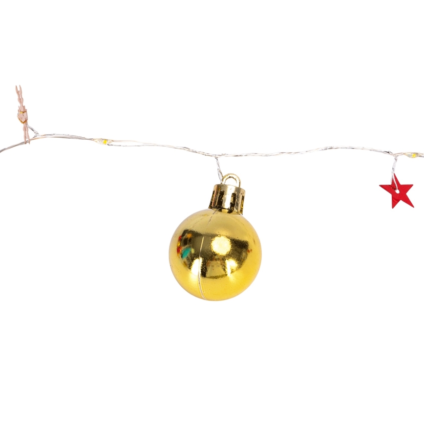 Aigostar - Ghirlandă LED 20xLED/3xAA 2m alb cald