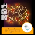 Aigostar - Ghirlandă LED 3 m, 20 LED, alimentare 3xAA, alb cald, ren