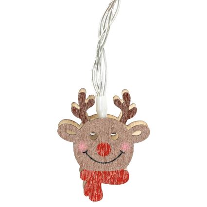 Aigostar - Ghirlandă LED 3 m, 20 LED, alimentare 3xAA, alb cald, ren