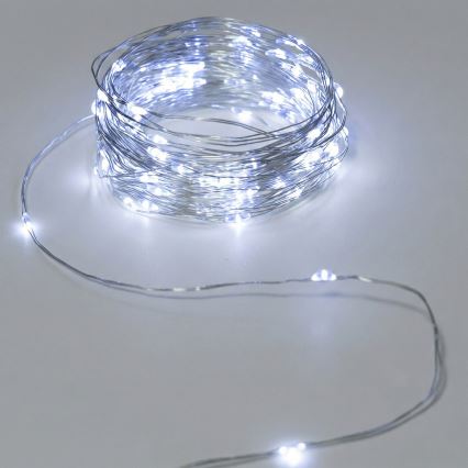 Aigostar - Ghirlandă LED pentru exterior 50xLED/3xAA IP44 5,3 m alb rece