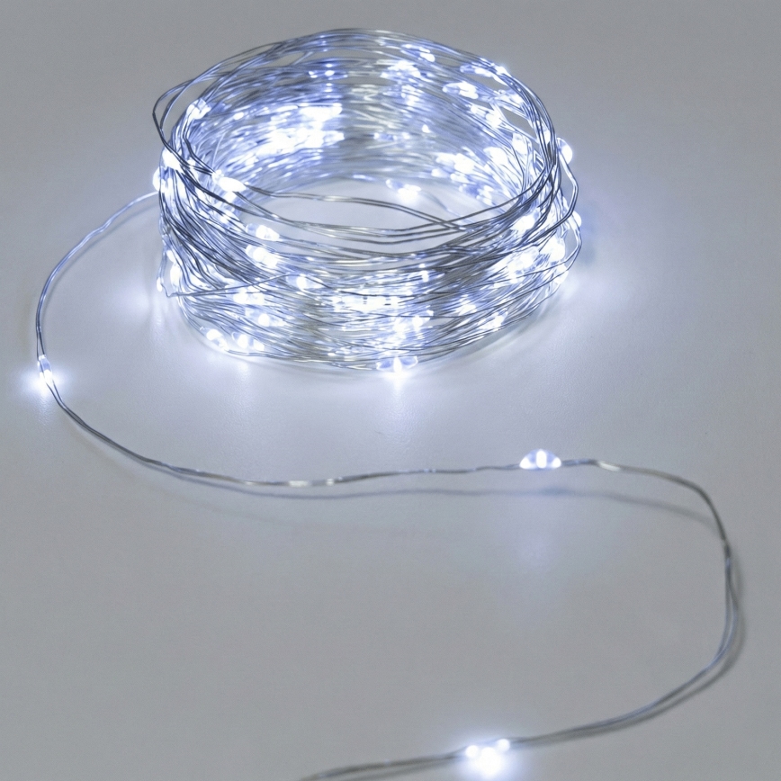 Aigostar - Ghirlandă LED pentru exterior 50xLED/3xAA IP44 5,3 m alb rece
