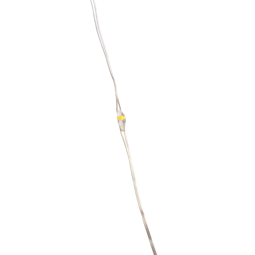 Aigostar - Ghirlandă LED pentru exterior, 50 LED-uri, 8 moduri, alimentare 3x AA, 5,3 m, alb cald