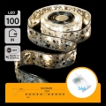 Aigostar - Ghirlandă LED de Crăciun 100xLED/3xAA 10 m alb cald argintiu