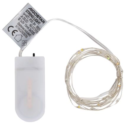 Aigostar - Ghirlandă LED de Crăciun 20xLED/2xCR2032 2m multicoloră