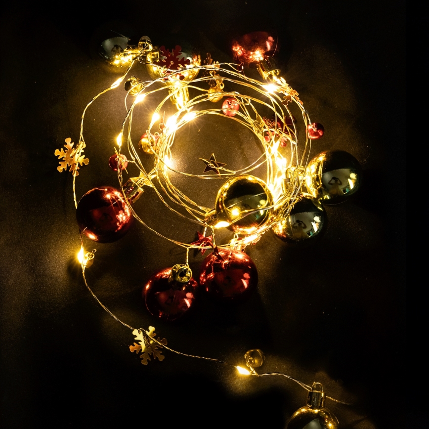 Aigostar - Ghirlandă LED de Crăciun 20xLED/3xAA 2m alb cald