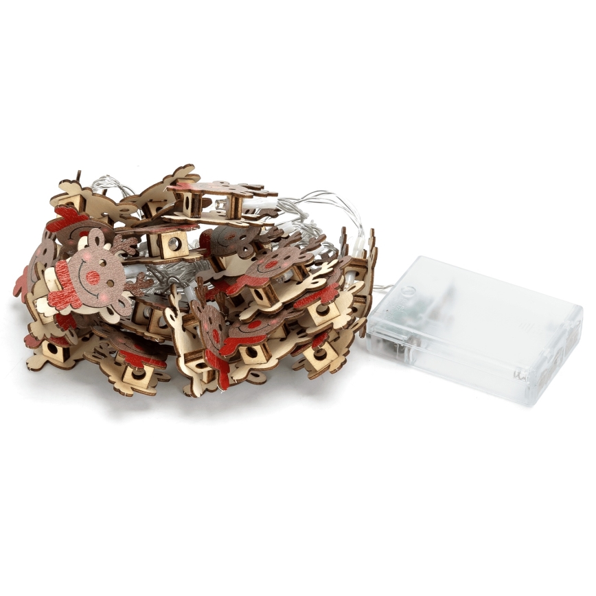 Aigostar - Ghirlandă LED de Crăciun 20xLED/3xAA 3m alb cald ren