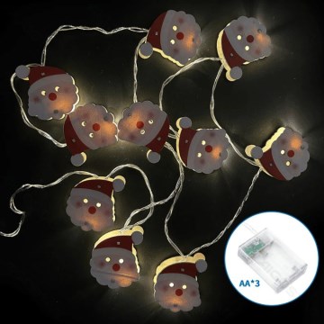 Aigostar - Ghirlandă LED de Crăciun 20xLED/3xAA 3m alb cald Santa Claus