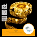 Aigostar - Ghirlandă LED de Crăciun 50xLED/3xAA 5m alb cald auriu
