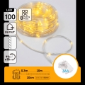 Aigostar - Ghirlandă LED de Crăciun pentru exterior 100 LED/8 funcții 3xAA 10,3m IP44 alb cald