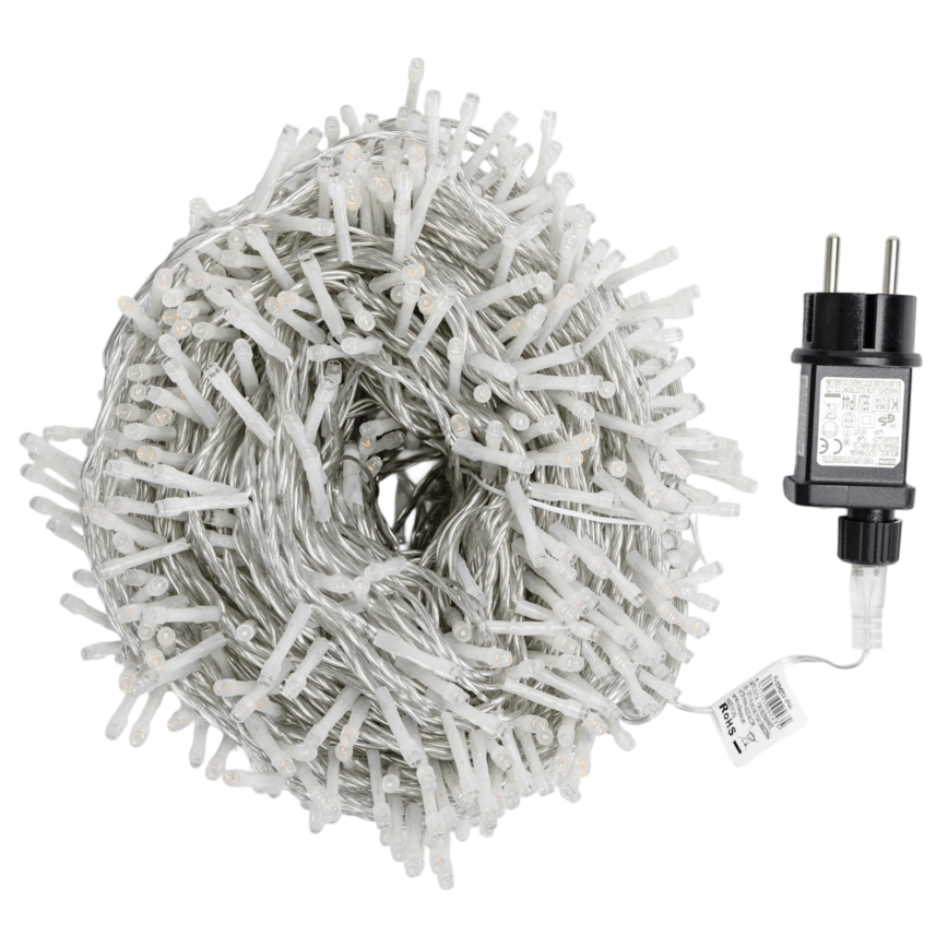 Aigostar - Ghirlandă LED de exterior pentru Crăciun, 50 m, 1000 LED-uri, 8 funcții, IP44, alb cald