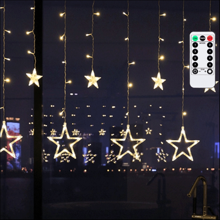 Aigostar - Ghirlandă LED pentru exterior, 120 LED, 8 funcții, 3 x 0,6 m, IP44, alb cald, cu telecomandă