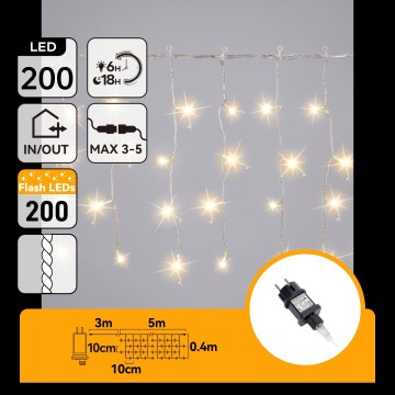 Aigostar - Ghirlandă LED de Crăciun pentru exterior 200xLED 8x0,4m IP44 alb cald