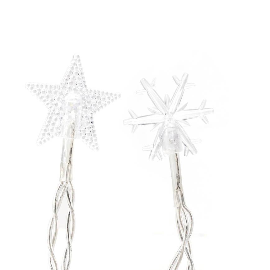 Aigostar - Ghirlandă LED de Crăciun pentru exterior, 25x LED, 8 funcții, 3xAA, 2,5 m, IP44, alb rece