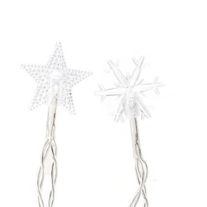 Aigostar - Ghirlandă LED pentru exterior, 25 LED, 8 funcții, 3xAA, 2,5 m, IP44, alb rece