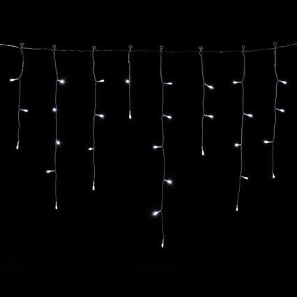Aigostar - Ghirlandă LED de exterior pentru Crăciun, 300 LED, 8 funcții, alimentare 3x AA, 18 x 0,6 m, IP44, alb rece