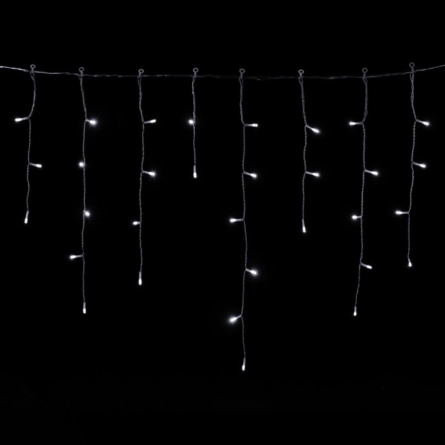 Aigostar - Ghirlandă LED de exterior pentru Crăciun, 300 LED, 8 funcții, alimentare 3x AA, 18 x 0,6 m, IP44, alb rece