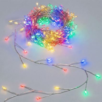 Aigostar - Ghirlandă LED de Crăciun pentru exterior 300xLED/8 funcții 3xAA 9,3m IP44 multicolor