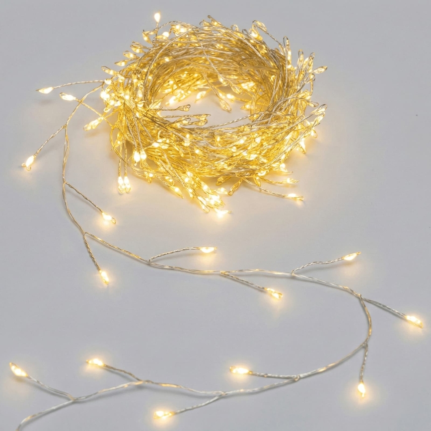 Aigostar - Ghirlandă LED de Crăciun pentru exterior 50xLED/8 funcții 3xAA 1,8m IP44 alb cald