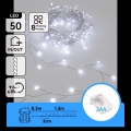 Aigostar - Ghirlandă LED de Crăciun pentru exterior 50xLED/8 funcții 3xAA 1,8m IP44 alb rece