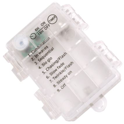 Aigostar - Ghirlandă LED de exterior, 100 LED, 8 funcții, 3x AA, 10,3 m, IP44, alb cald