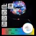 Aigostar - Ghirlandă LED de exterior 100 LED/8 funcții/3x AA 10,3 m IP44 multicolor